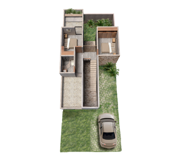 Vista isométrica planta alta Sabbia